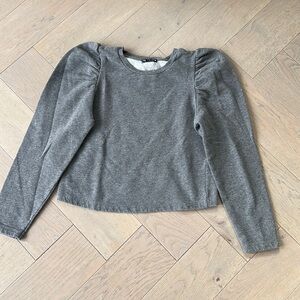 Zara puff sleeve sweatshirt cropped fit  grey size S